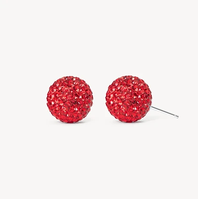 Red Velvet Sparkle Ball™ Stud Earrings