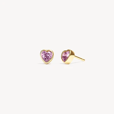 Gold Adore Bezel Stud Earrings