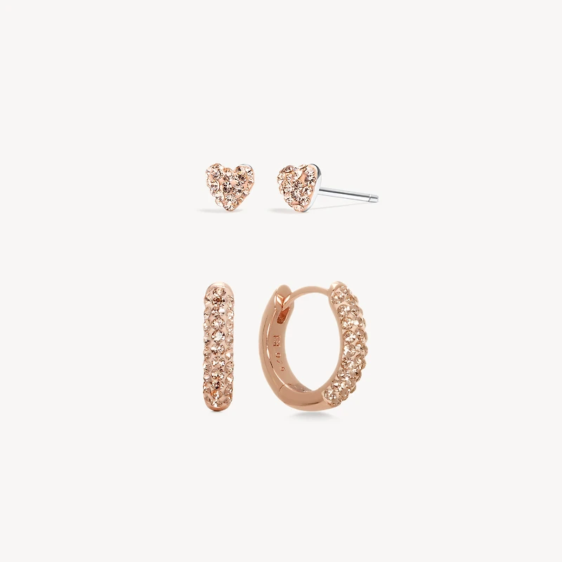 Always On Hoops & Hearts Earring Set