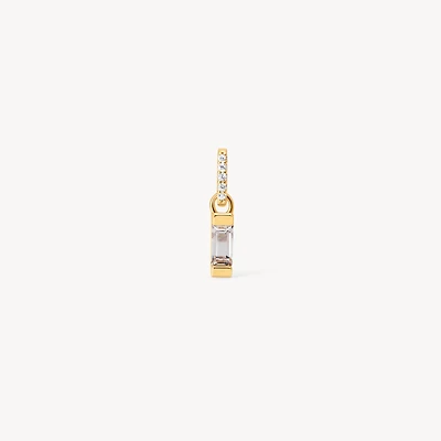 14k Gold Vermeil Birthstone Baguette Charm