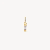 14k Gold Vermeil Birthstone Baguette Charm