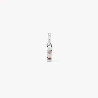 Sterling Silver Birthstone Baguette Charm