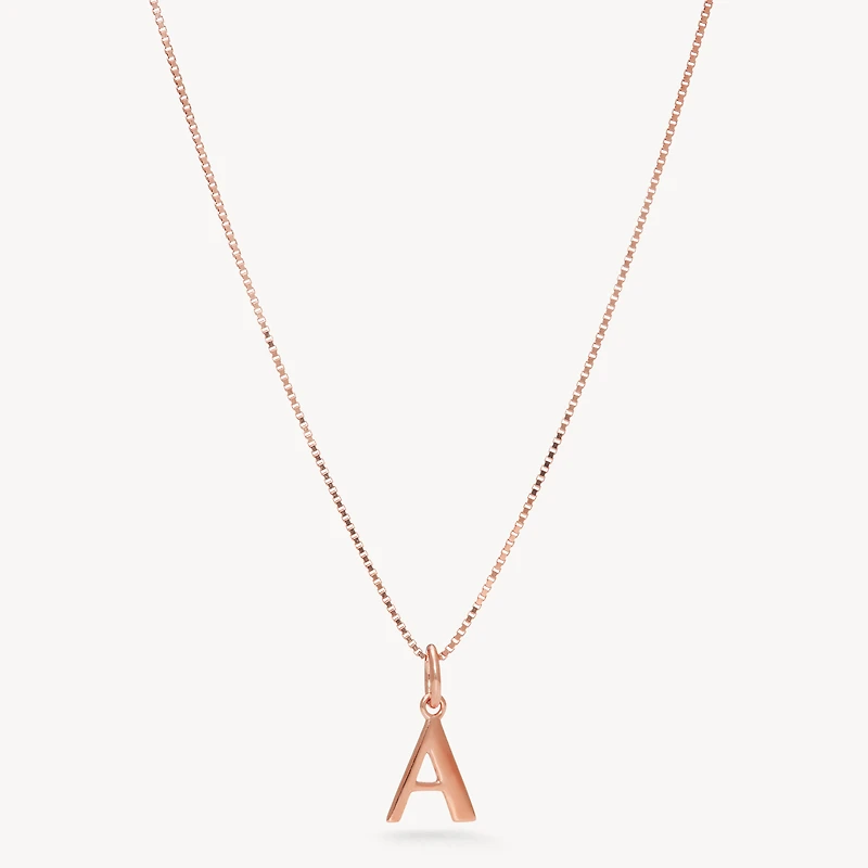 14k Rose Gold Vermeil Letter Necklace