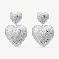 Etched Floral Statement Earrings