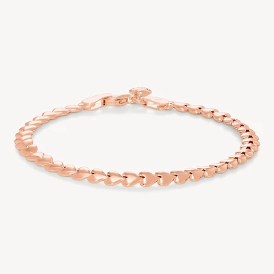 Rose Gold Heart String Chain Bracelet