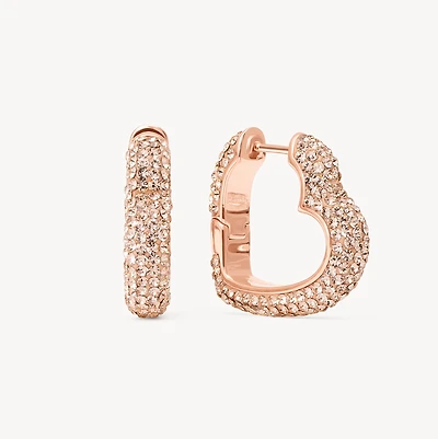 Sparkle Heart Hoop Earrings