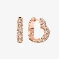 Sparkle Heart Hoop Earrings