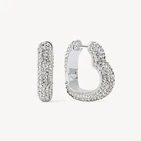 Sparkle Heart Hoop Earrings