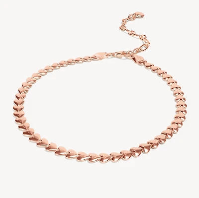 Rose Gold Heart String Chain Anklet