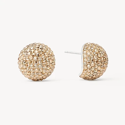 Gold Statement Sparkle Stud Earrings