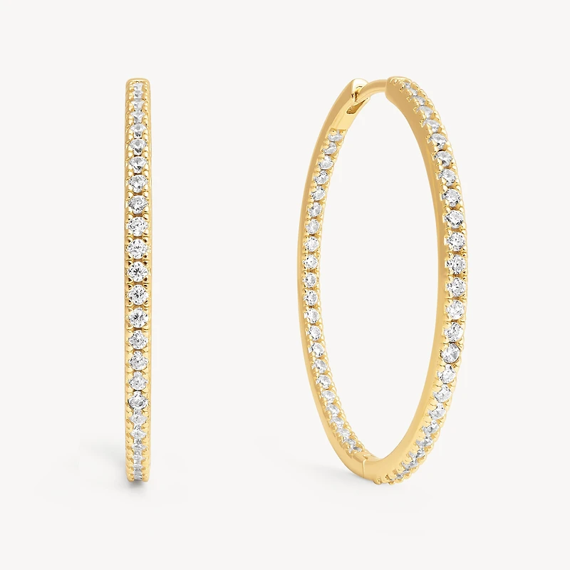 Large Pavé Hoop Earrings