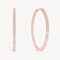 Rose Gold Large Pavé Hoop Earrings