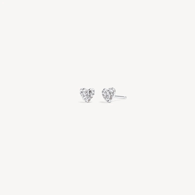 Mini Sparkle Heart Stud Earrings
