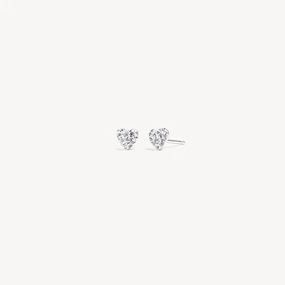 Mini Sparkle Heart Stud Earrings