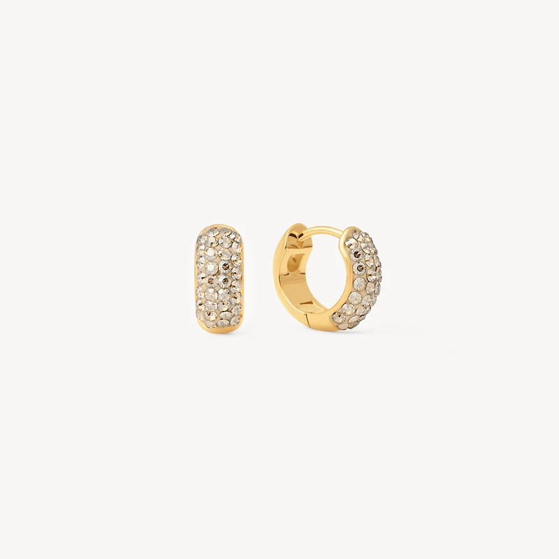 Soft Gold Mini Sparkle Hoop Earrings