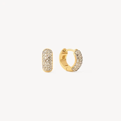 Soft Gold Mini Sparkle Hoop Earrings