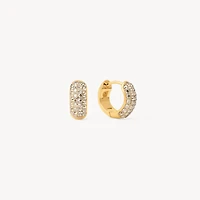 Soft Gold Mini Sparkle Hoop Earrings