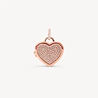 Rose Gold Heart Locket Charm