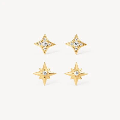Petite Starburst Stud Earring Set