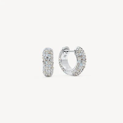 Glitz and Aurora Borealis Sparkle Reversible Hoop Earrings