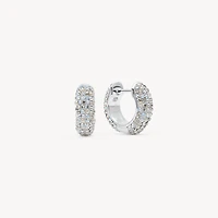 Glitz and Aurora Borealis Sparkle Reversible Hoop Earrings