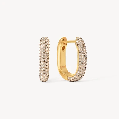 Reversible Sparkle Link Hoop Earrings