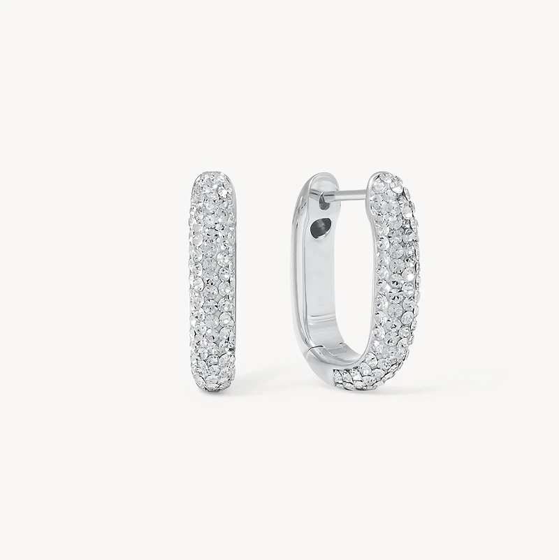 Reversible Sparkle Link Hoop Earrings