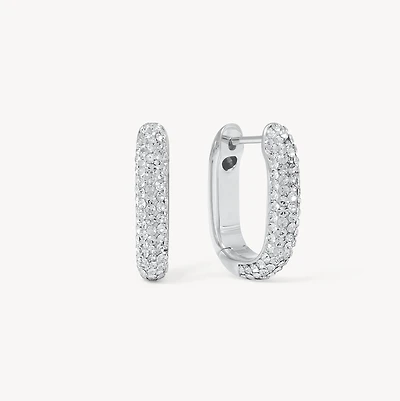 Reversible Sparkle Link Hoop Earrings