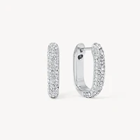 Reversible Sparkle Link Hoop Earrings