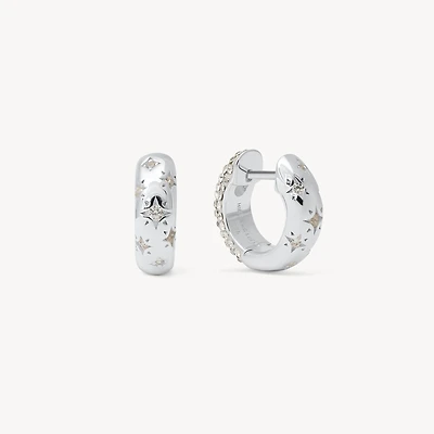 Starburst Sparkle Reversible Hoop Earrings