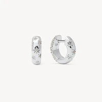 Starburst Sparkle Reversible Hoop Earrings