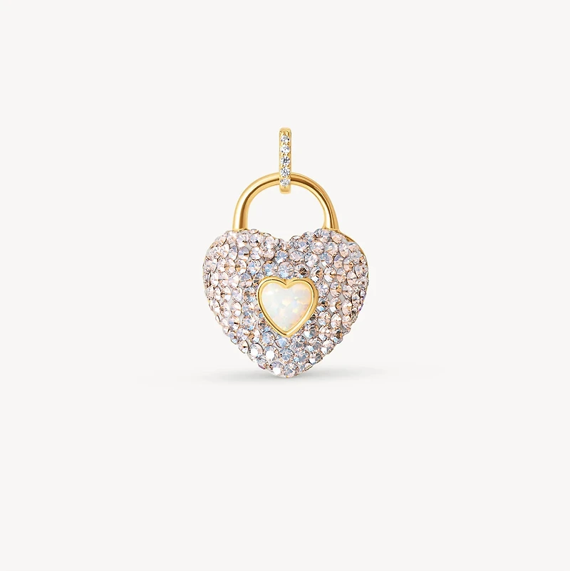 Champagne Sparkle Heart Charm
