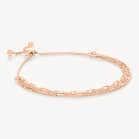 Rose Gold Chain Trio Strand Bracelet