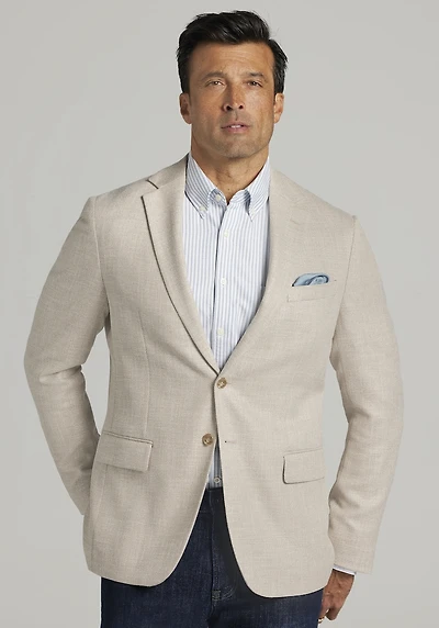 Men's Jos. A. Bank Tailored Fit Comfort Stretch Textured Sportcoat at Jos. A. Bank, Tan