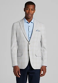 Men's Jos A. Bank Comfort Stretch Slim fit Plaid Sportcoat at Jos. A. Bank, Light Grey