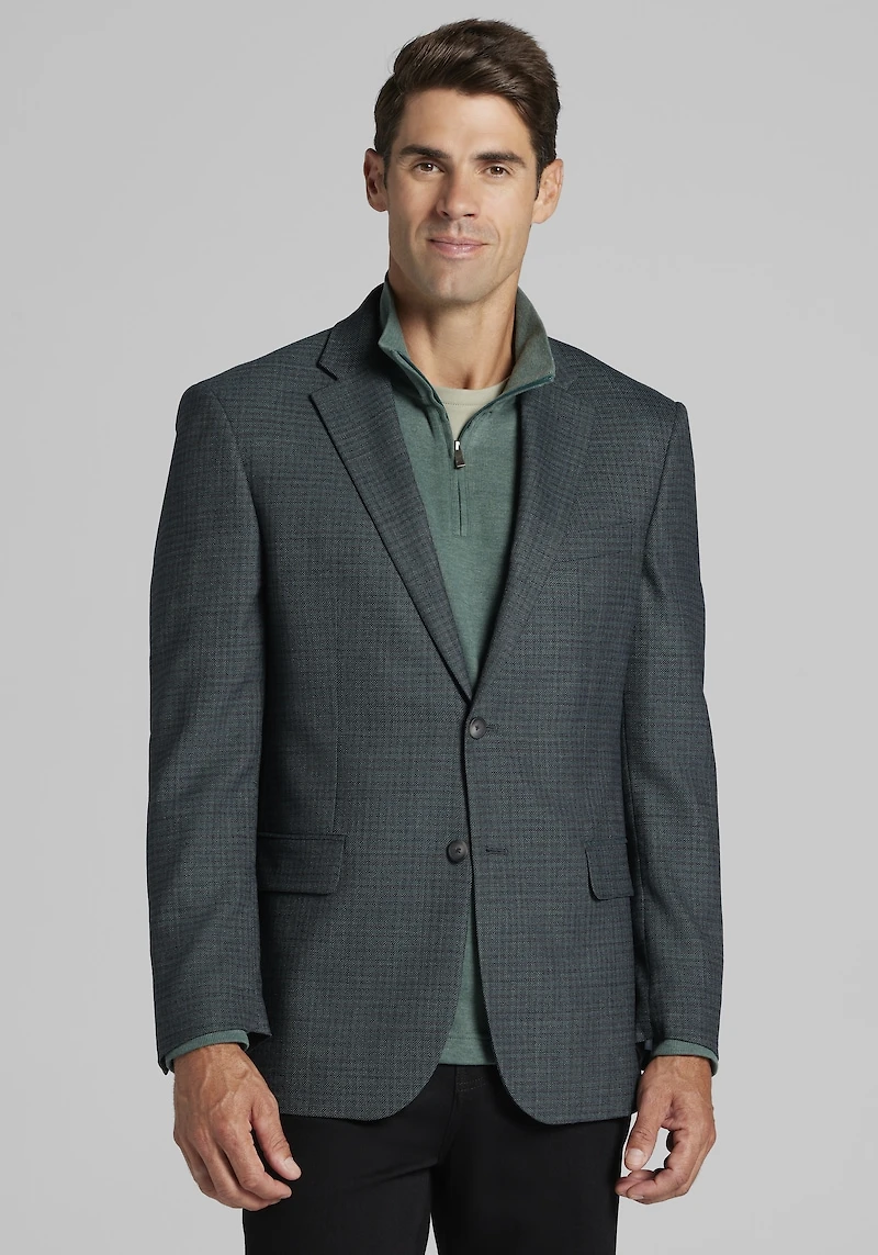 Men's Traveler COOLMOTION Tailored Fit Check Sportcoat at Jos. A. Bank, Green