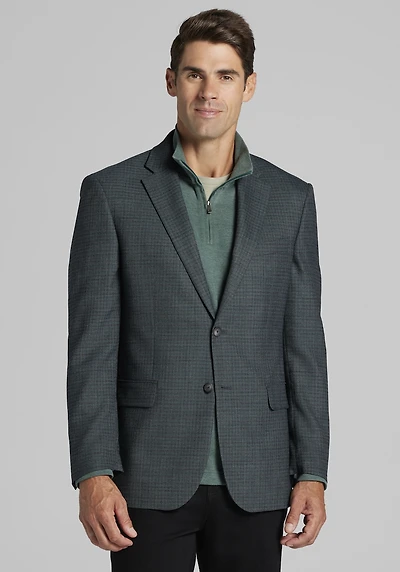 Men's Traveler COOLMOTION Tailored Fit Check Sportcoat at Jos. A. Bank, Green