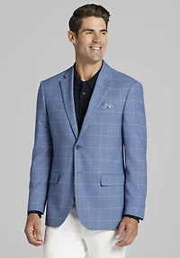 Men's Traveler COOLMOTION Tailored Fit Windowpane Sportcoat at Jos. A. Bank, Light Blue