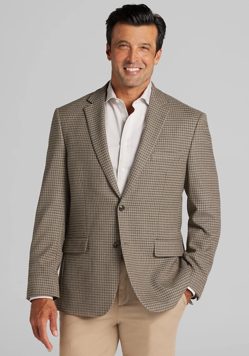 Men's Jos. A. Bank Comfort Stretch Traditional Fit Check Sportcoat at Jos. A. Bank, Camel/Tan