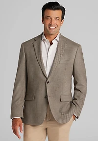 Men's Jos. A. Bank Comfort Stretch Traditional Fit Check Sportcoat at Jos. A. Bank, Camel/Tan