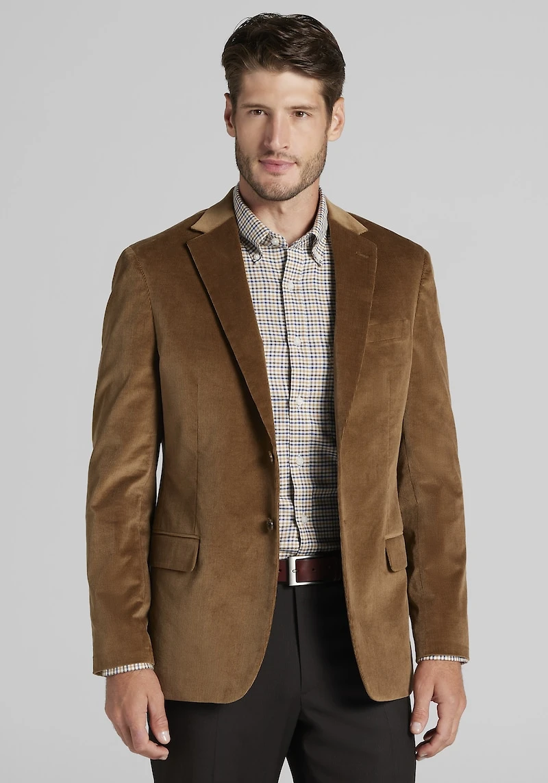 Men's Jos. A. Bank Tailored Fit Comfort Stretch Corduroy Sportcoat at Jos. A. Bank, Brown