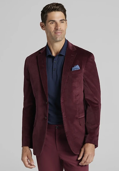 Men's Jos. A. Bank Tailored Fit Comfort Stretch Corduroy Sportcoat at Jos. A. Bank, Burgundy