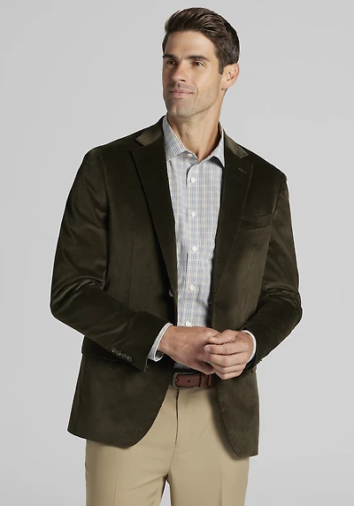 Men's Jos. A. Bank Tailored Fit Comfort Stretch Corduroy Sportcoat at Jos. A. Bank, Green/Olive