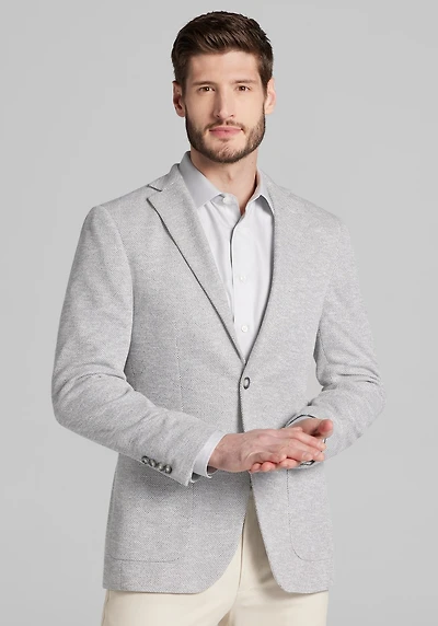 Men's Traveler Slim Fit Knit Sportcoat at Jos. A. Bank, Light Grey