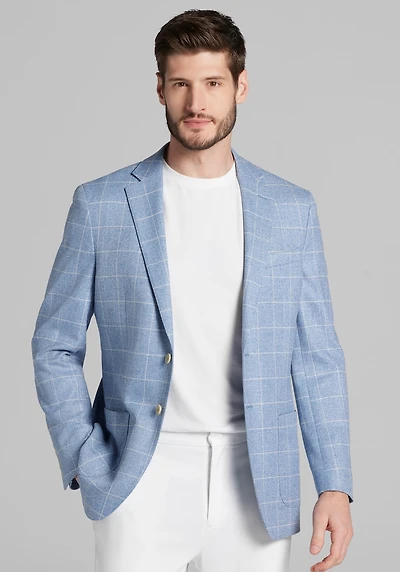 Men's Jos. A. Bank Slim Fit Windowpane Sportcoat at Jos. A. Bank, Light Blue