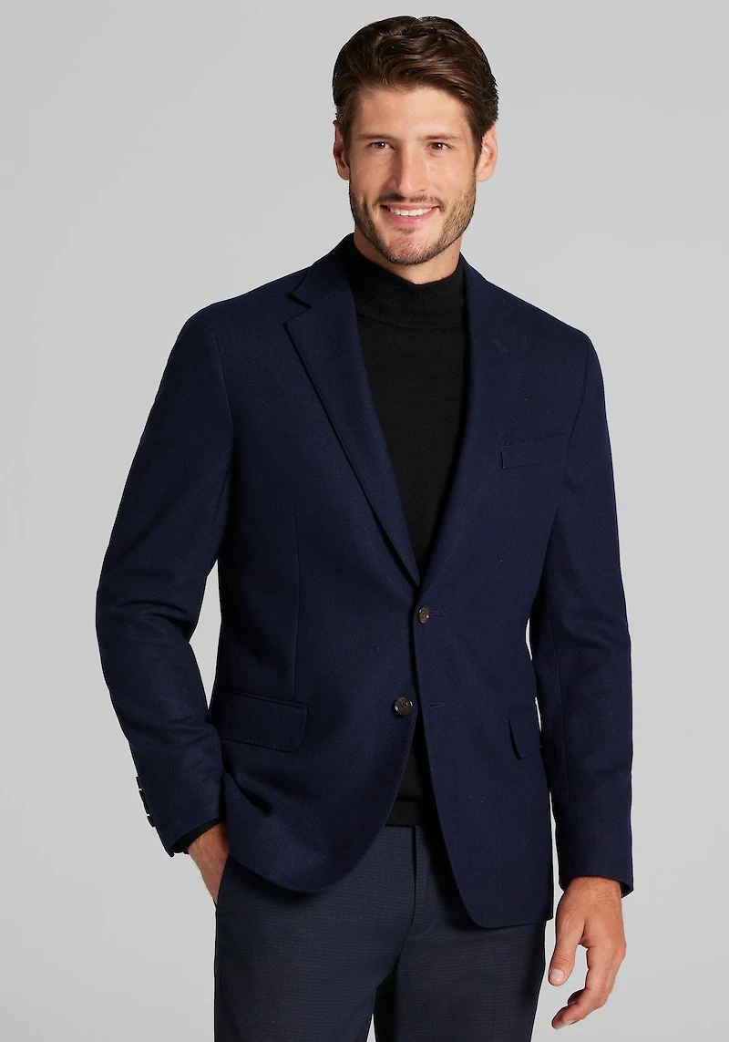 Men's Reserve Collection Tailored Fit Solid Cashmere Blend Sportcoat at Jos. A. Bank, Blue/Navy