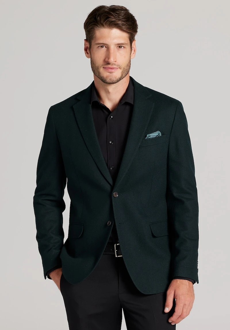 Men's Reserve Collection Tailored Fit Solid Cashmere Blend Sportcoat at Jos. A. Bank, Green