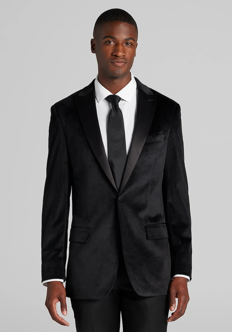 Men's Jos. A. Bank Tailored Fit Comfort Stretch Velvet Dinner Jacket at Jos. A. Bank, Black