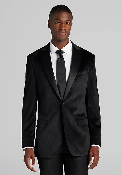 Men's Jos. A. Bank Tailored Fit Comfort Stretch Velvet Dinner Jacket at Jos. A. Bank, Black