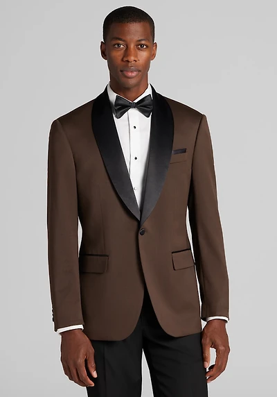 Men's Jos. A. Bank Comfort Stretch Tailored Fit Sateen Dinner Jacket at Jos. A. Bank, Brown